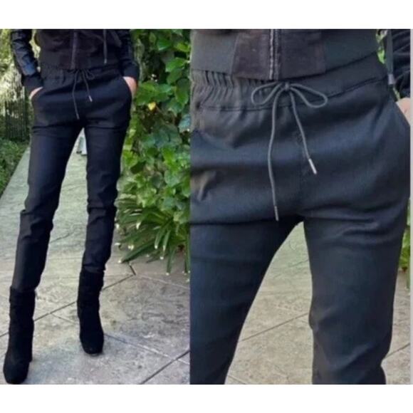 BEVY FLOG Pants - Flog Bevy Flog Shely Black Snake Drawstring Waist Pull on Pants sz 28 EUC